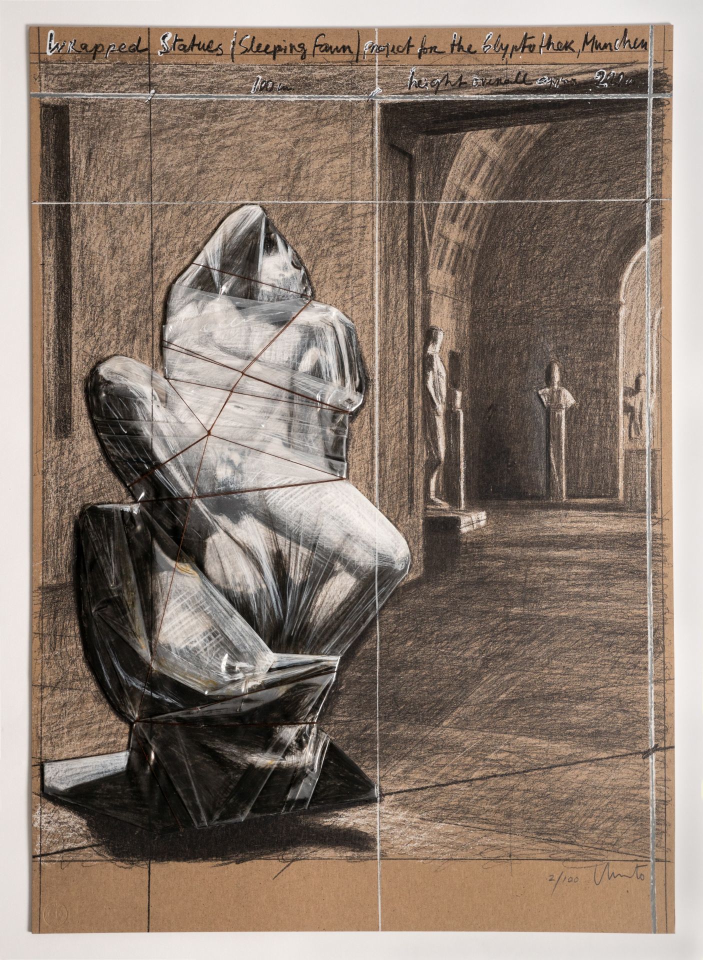 Christo (1935-2020) Wrapped Statues (Sleeping Faun) Offset lithograph, screenprint, polyethylene...