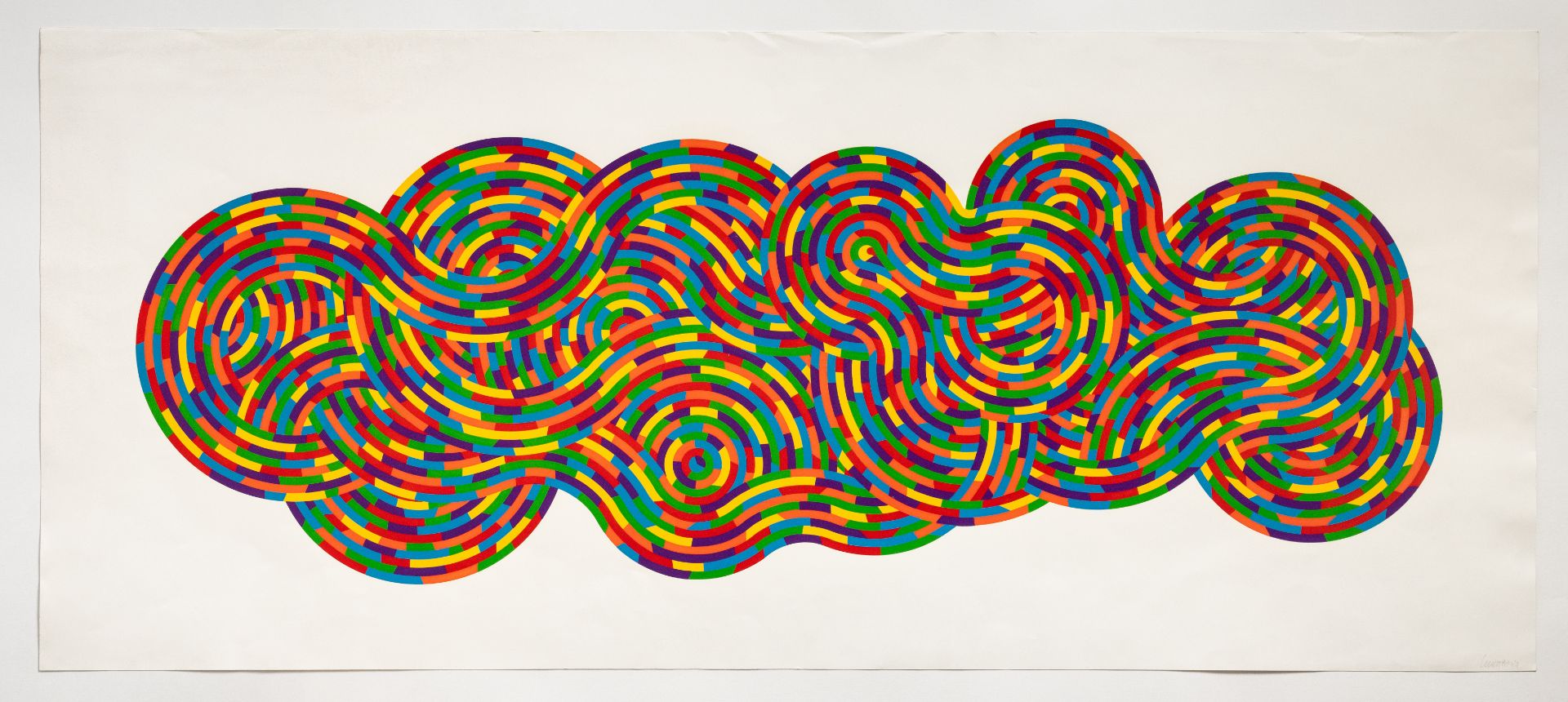 Sol LeWitt (1928-2007) Whirls and Twirls (color) Linocut in colours, 2005, on Somerset velvet wh...