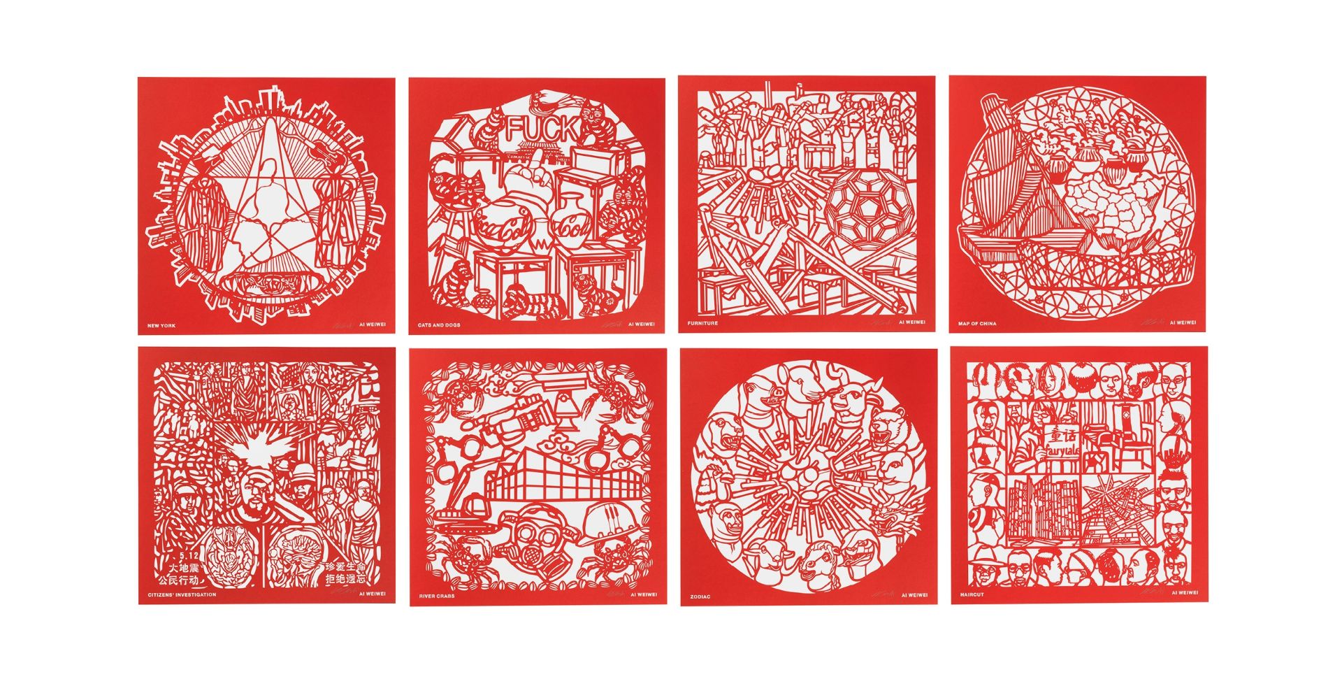 Ai Weiwei (born 1957) The Papercut Portfolio The complete portfolio of eight papercuts, 2019, on ...