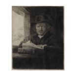 Rembrandt Harmensz van Rijn (1606-1669) Self-Portrait etching at a Window Etching and drypoint, ...