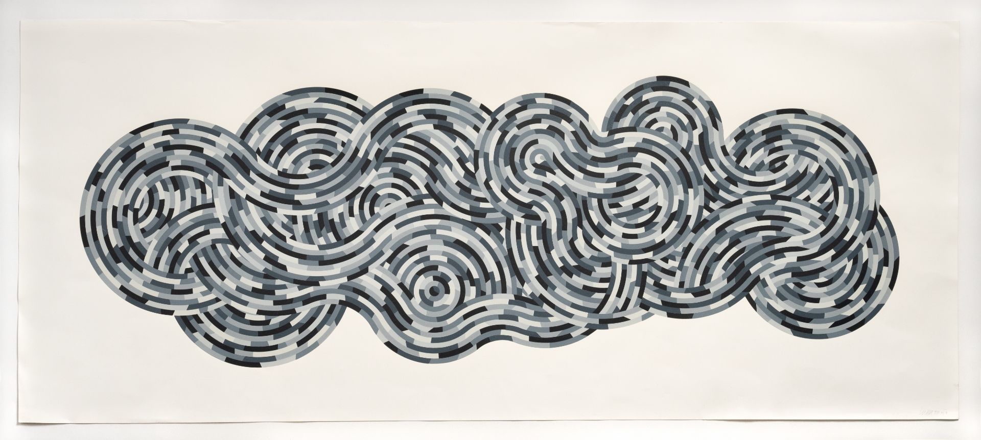 Sol LeWitt (1928-2007) Whirls and Twirls (black) Linocut in colours, 2005, on Somerset velvet wh...