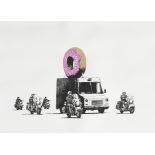 Banksy (born 1974) Donuts (Strawberry) Screenprint in colours, 2009, signed and numbered 281/299 ...