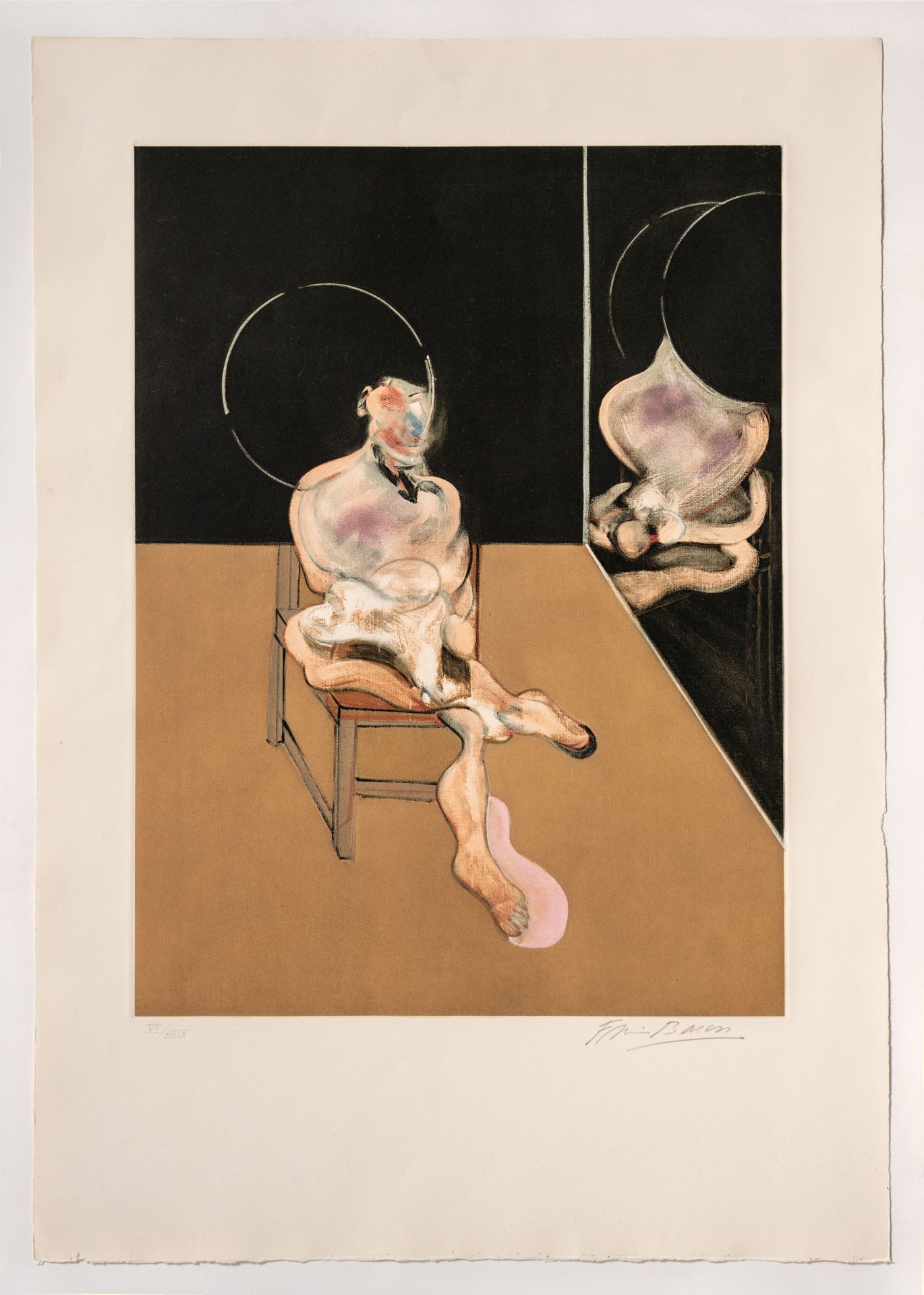 Francis Bacon (1909-1992) Seated Figure Etching and aquatint in colours, 1983, on wove paper, si...