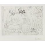 Pablo Picasso (1881-1973) Sculpteur et trois danseuses sculpt&#233;es from La Suite Vollard Etchi...