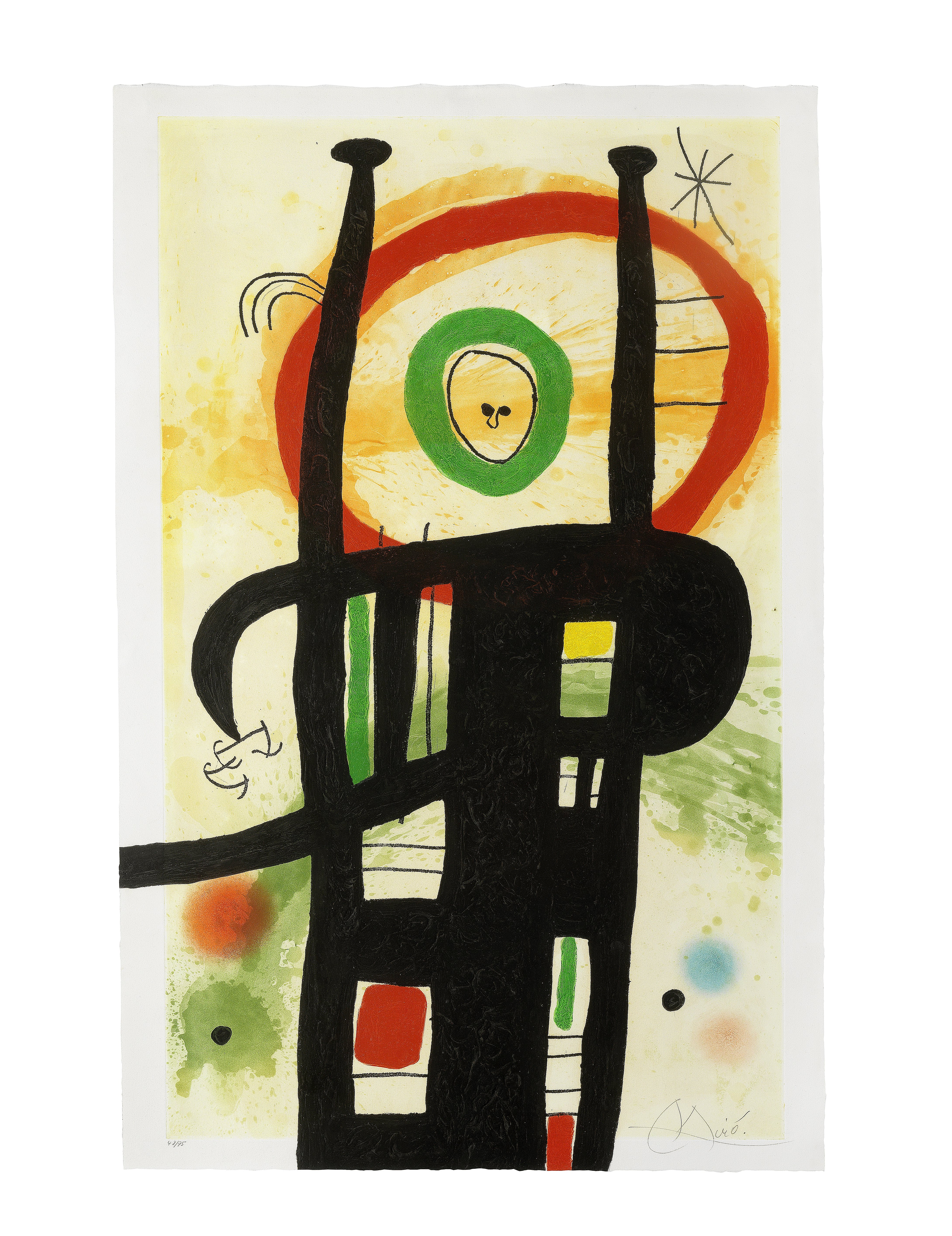 Joan Mir&#243; (1893-1983) Le Grand Ordinateur Etching and aquatint in colours, 1969, on Arches w...