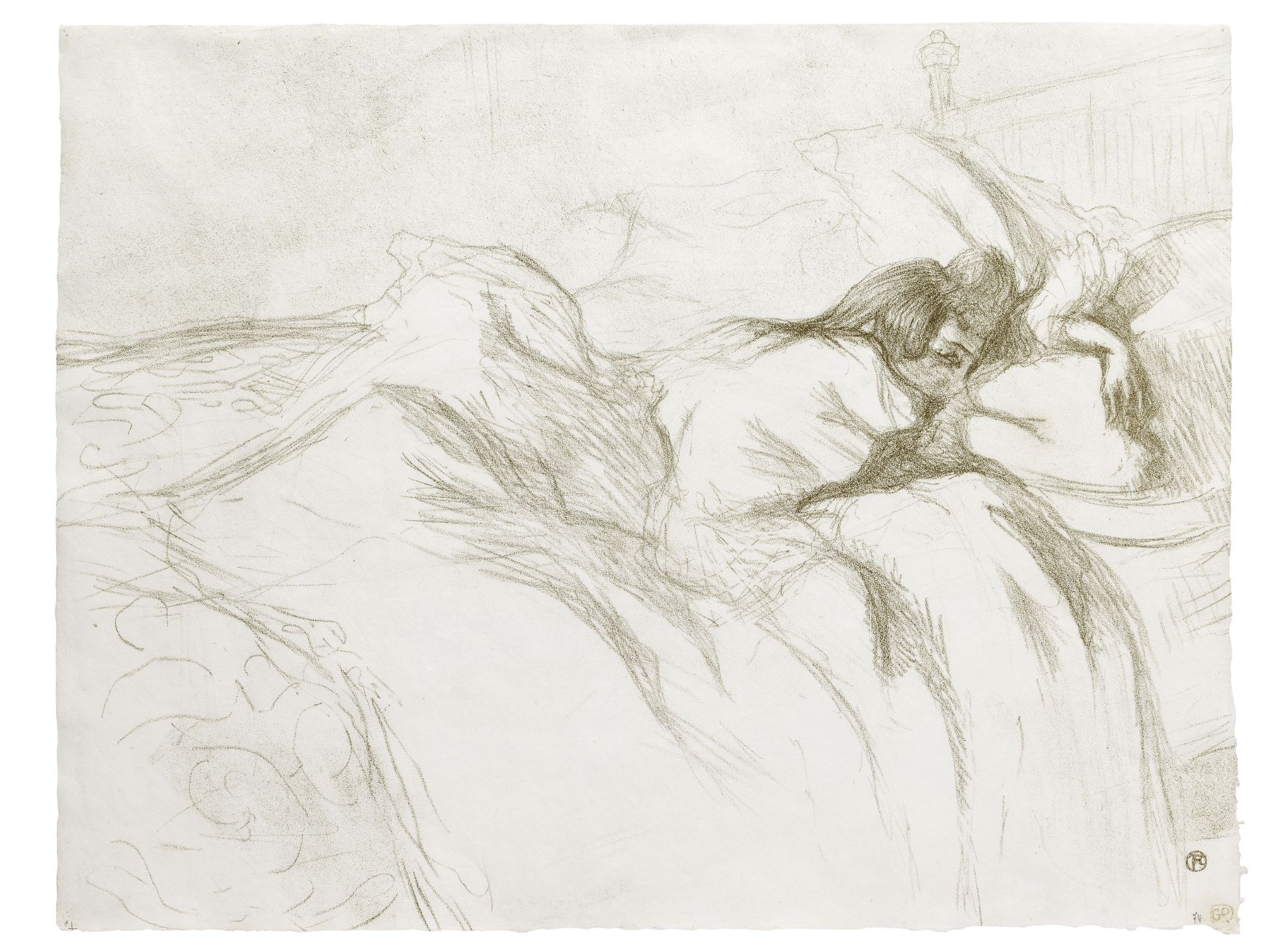Henri de Toulouse-Lautrec (1864-1901) Femme Couch&#233;e - R&#233;veil, from Elles Lithograph pri...