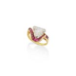 BAGUE DIAMANT ET RUBIS