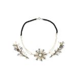 ELEMENTS DE PARURE PERLES ET DIAMANTS, 19E SIECLE