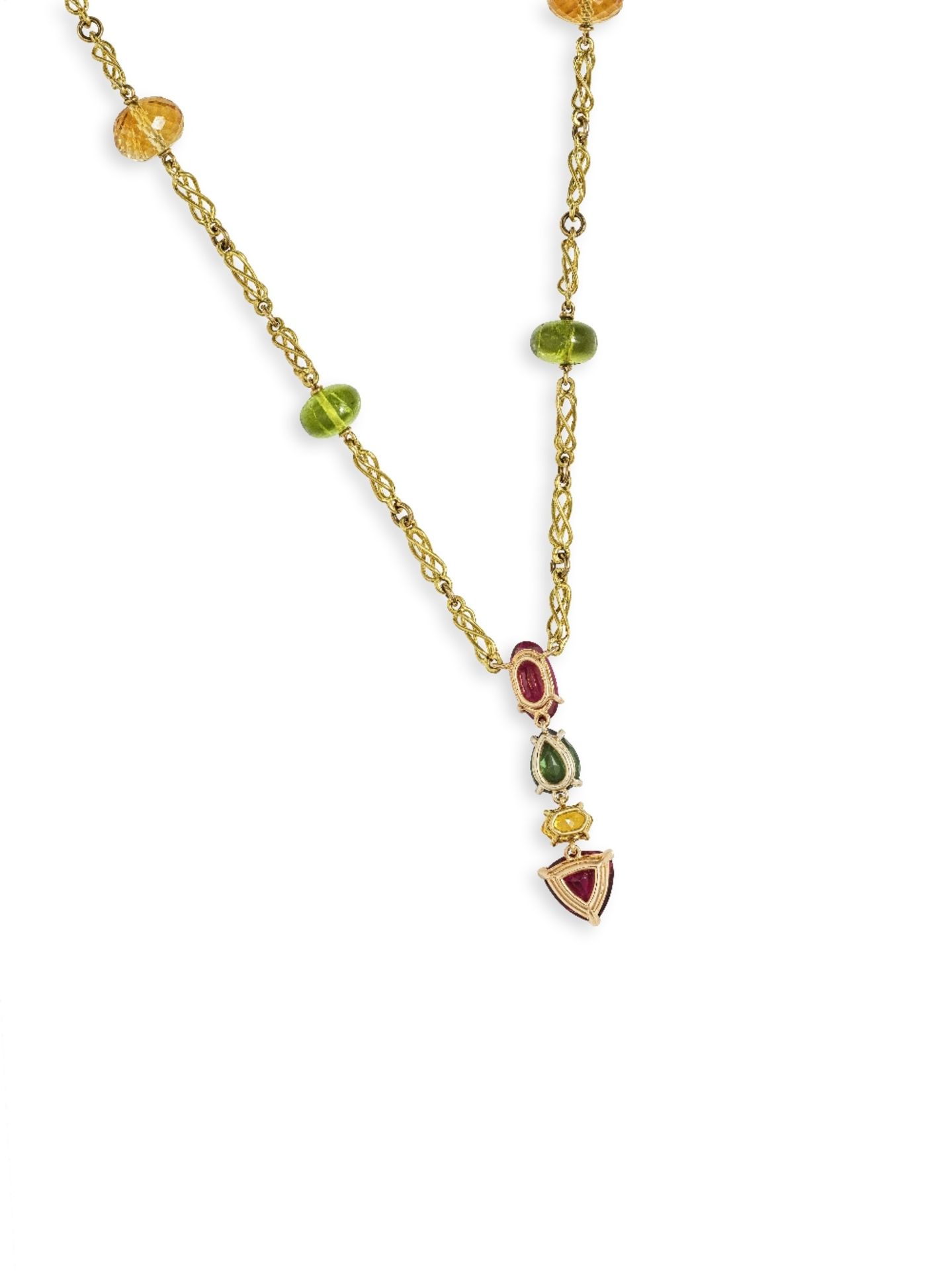 COLLIER CITRINES, TOURMALINES ET PERIDOTS - Image 2 of 2