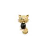 VAN CLEEF & ARPELS: BROCHE PIERRES DE COULEUR ET DIAMANTS, 'CHAT MALICIEUX'