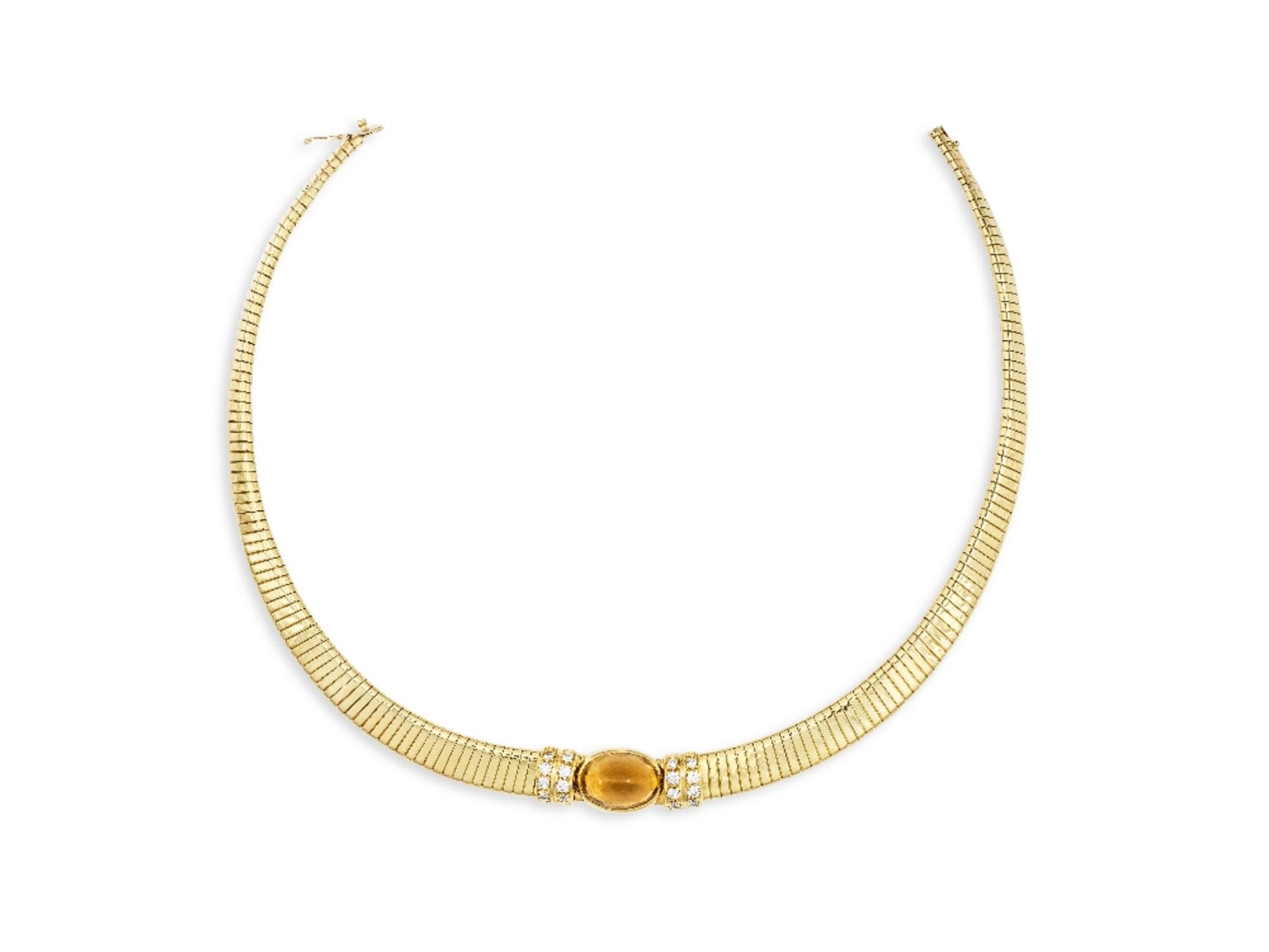 COLLIER CITRINE ET DIAMANTS - Image 2 of 3