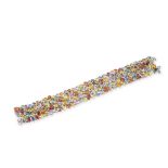 BRACELET SAPHIRS DE COULEUR ET DIAMANTS