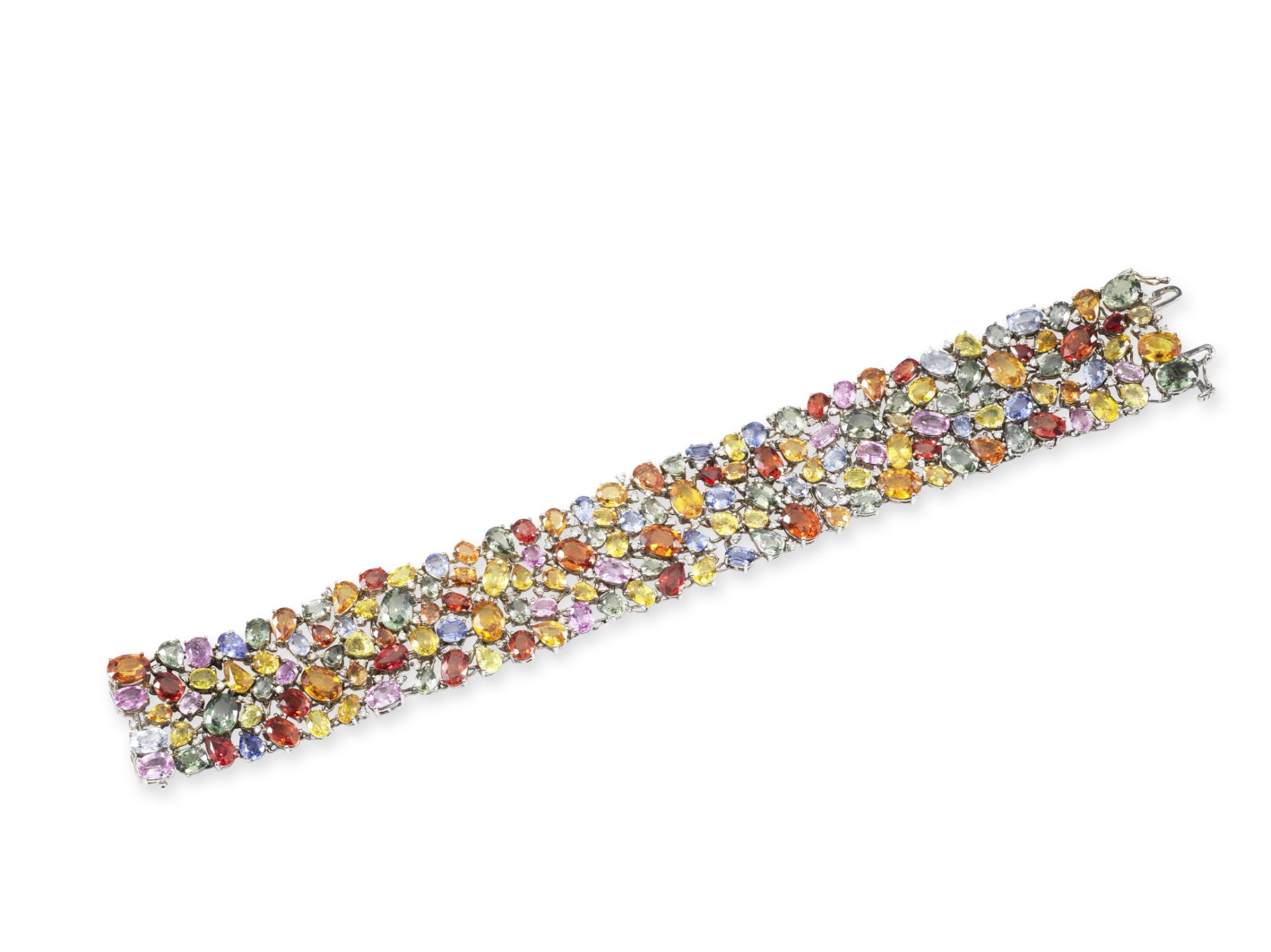 BRACELET SAPHIRS DE COULEUR ET DIAMANTS