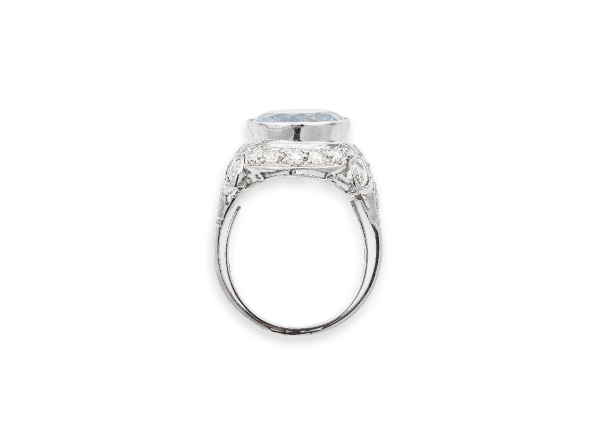 BAGUE AIGUE-MARINE ET DIAMANTS - Image 2 of 2