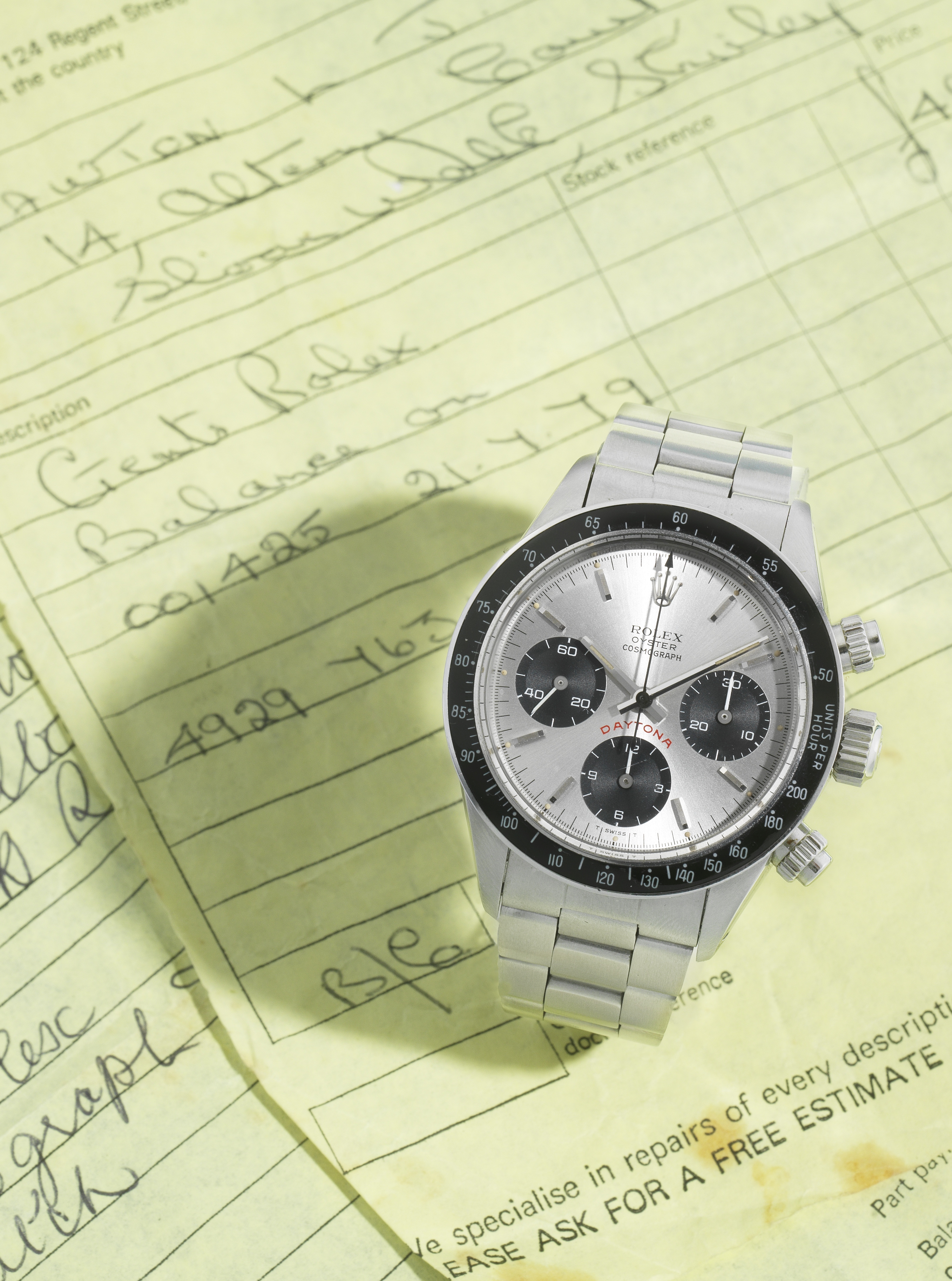 Rolex. A fine and rare stainless steel manual wind chronograph bracelet watch from the family of ...
