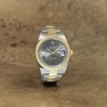 Rolex. A stainless steel and 18K gold automatic calendar bracelet watch Datejust 41 'Wimbledon',...