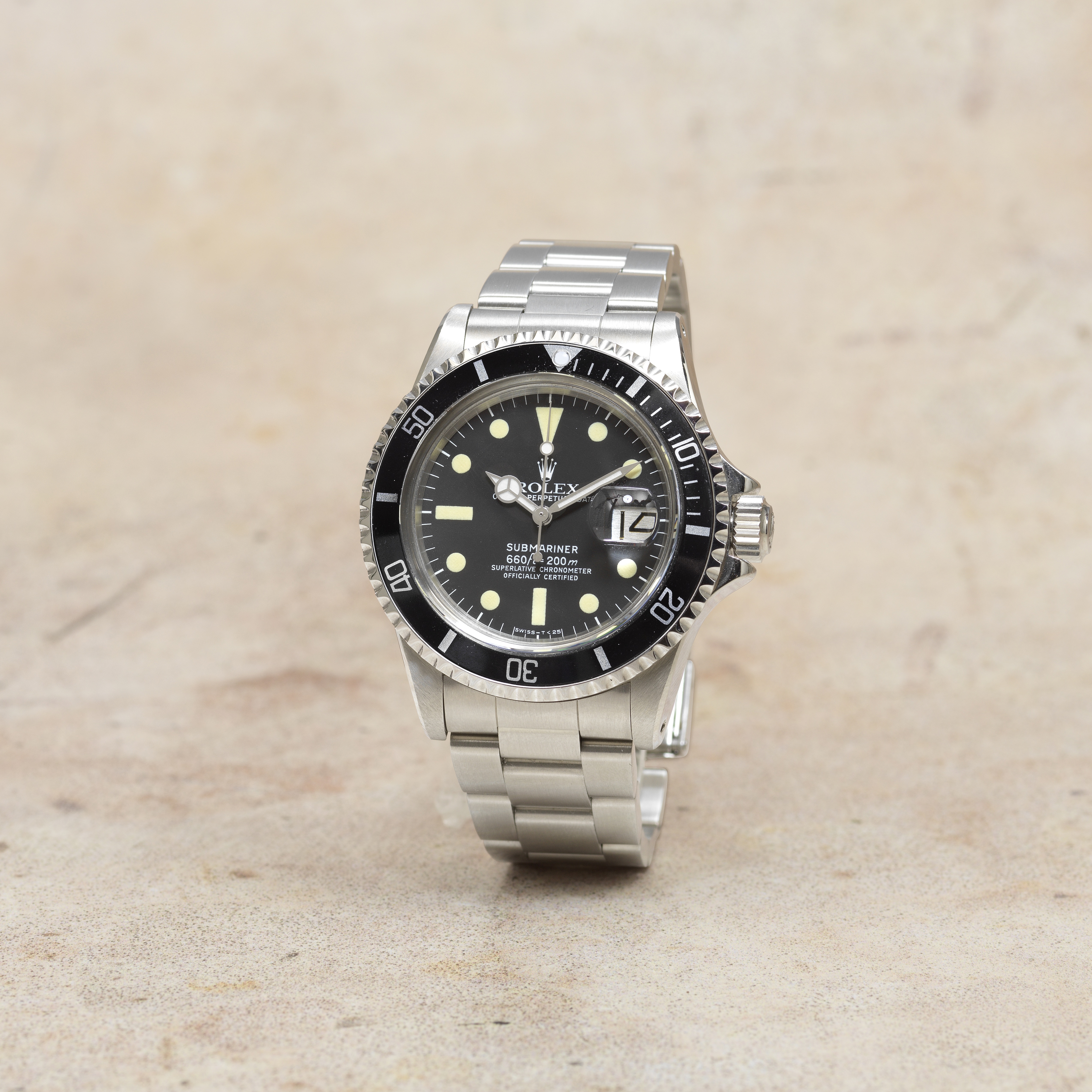 Rolex. A stainless steel automatic calendar bracelet watch Submariner, Ref: 1680, Circa 1977