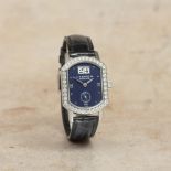 A. Lange & S&#246;hne. A lady's 18K white gold and diamond set manual wind calendar wristwatch A...