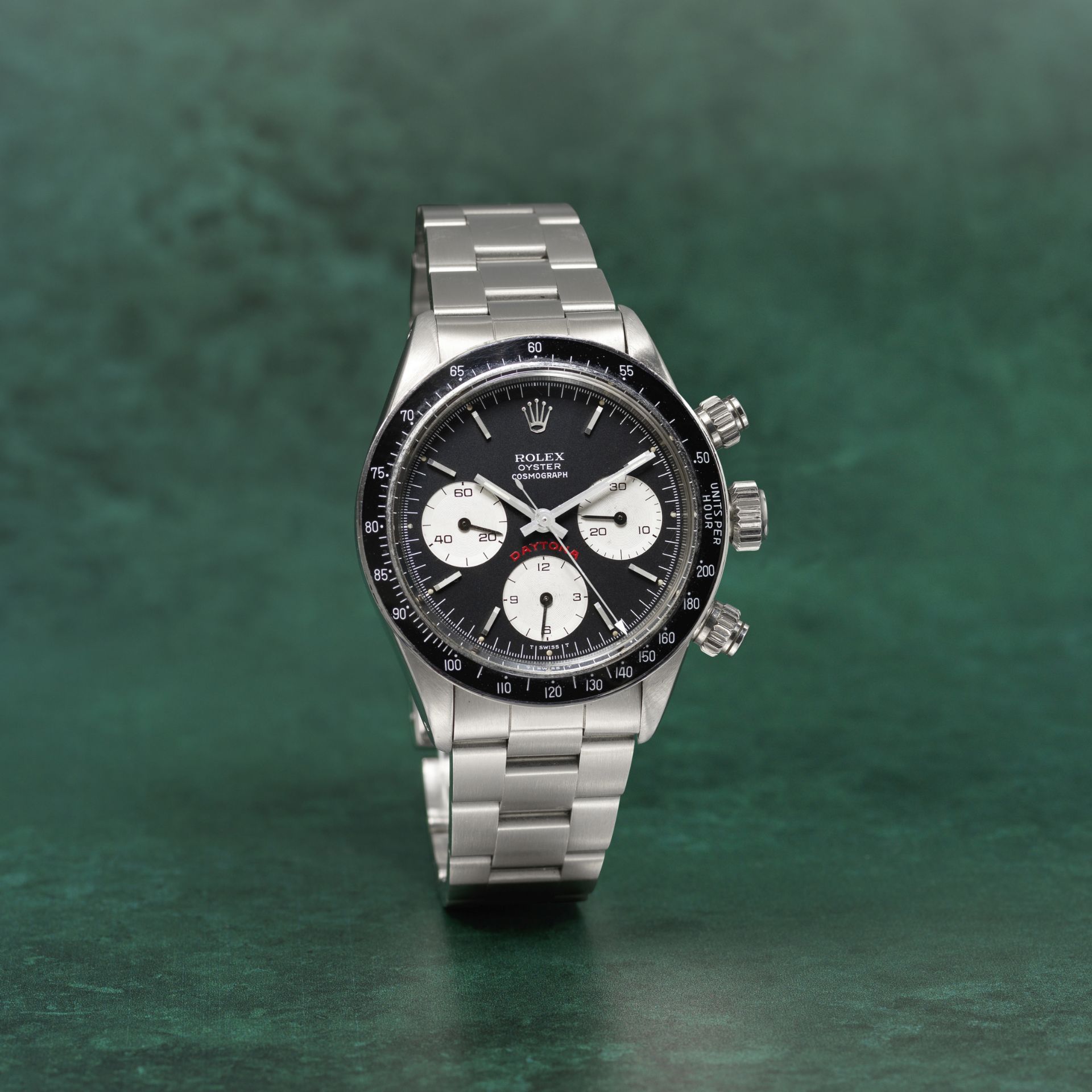 Rolex. A fine and rare stainless steel manual wind chronograph bracelet watch Cosmograph Daytona...