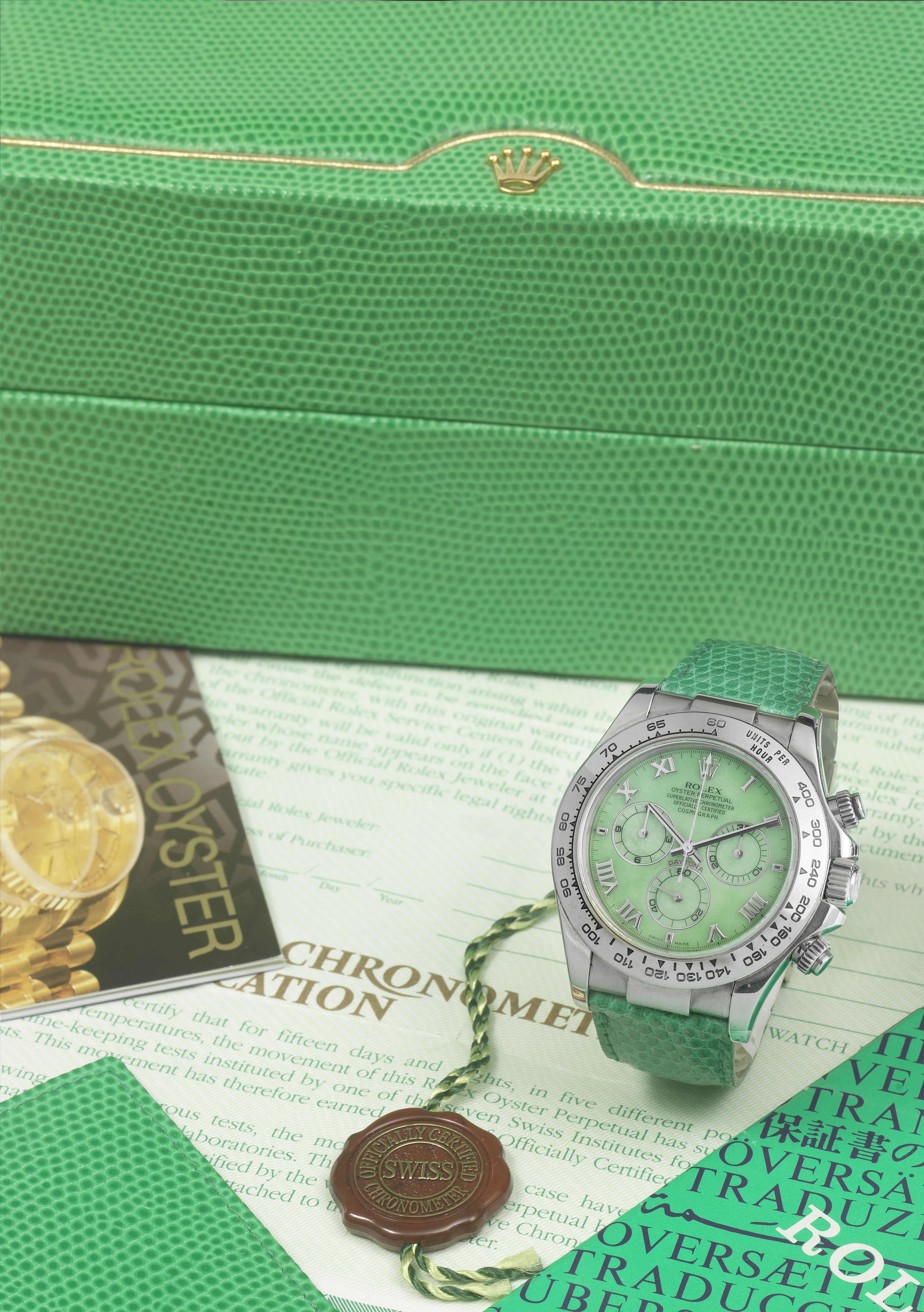 Rolex. A fine and rare 18K white gold automatic chronograph wristwatch Daytona Beach, Ref: 11651...