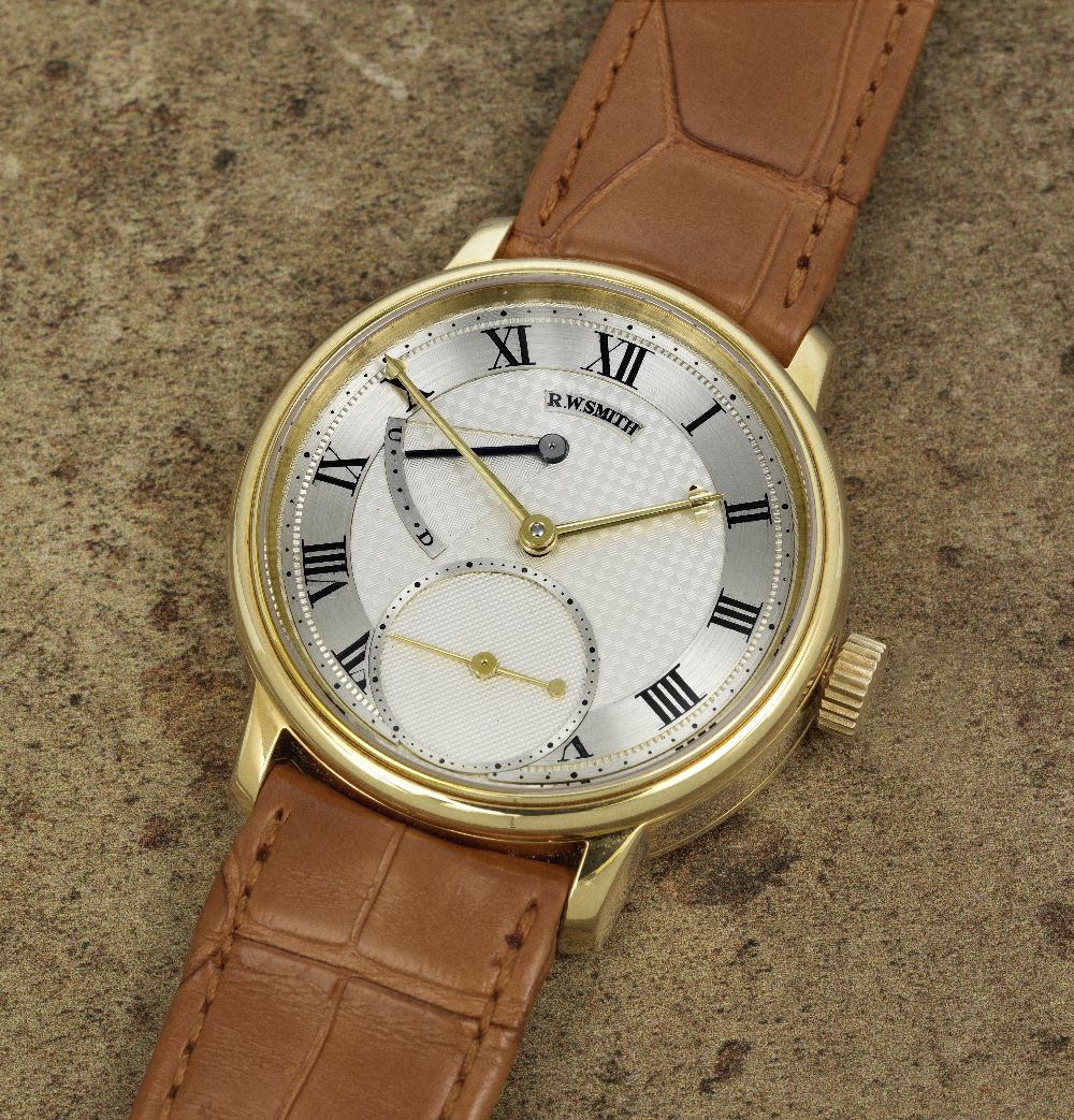 Roger Smith. A fine and exceptionally rare 18K gold manual wind wristwatch with power reserve ind... - Image 9 of 10