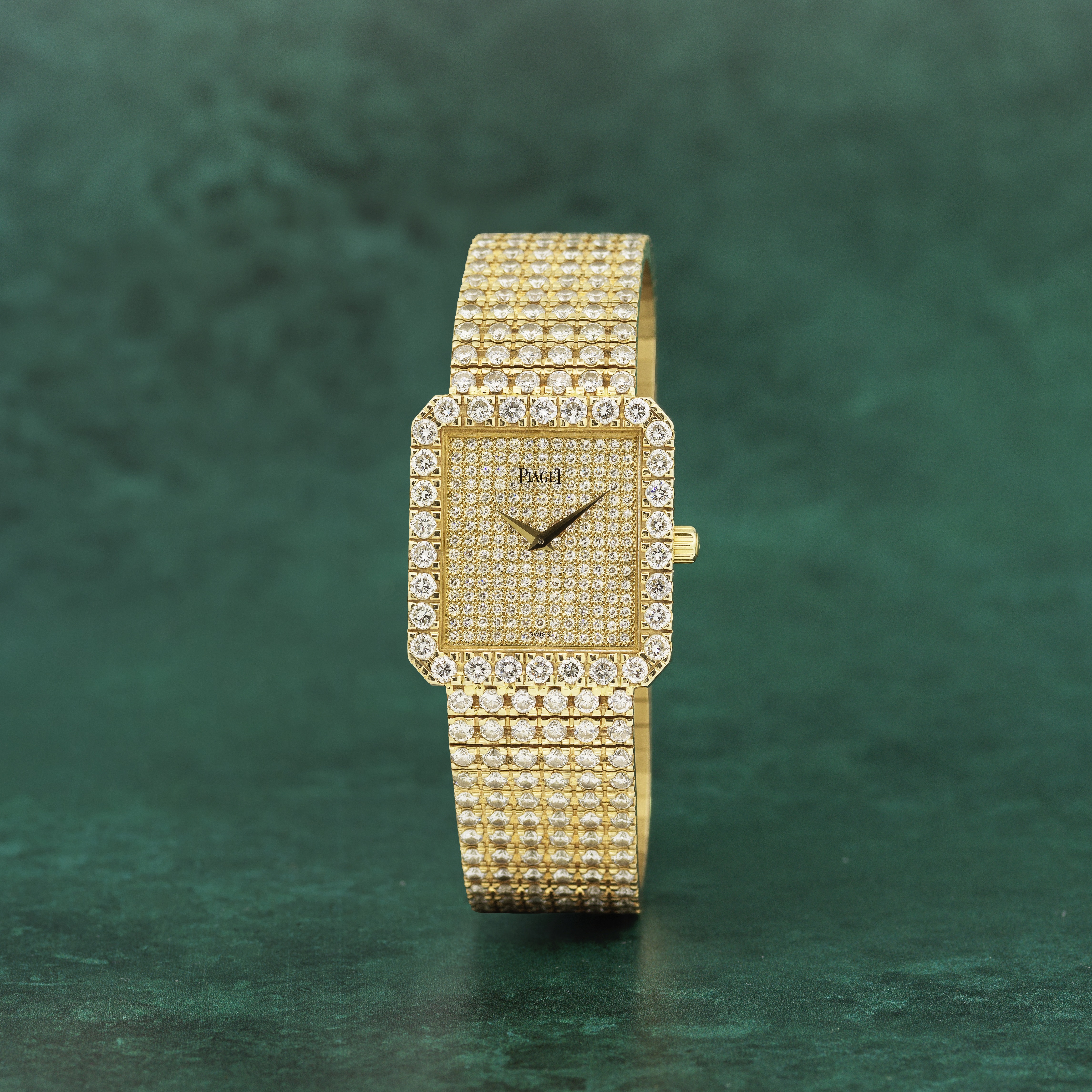 Piaget. A very fine 18K gold and diamond set manual wind bracelet watch Protocole, Ref: 94154, C...