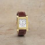Cartier. A fine 18K gold manual wind calendar wristwatch with retrograde hours Collection Priv&#...