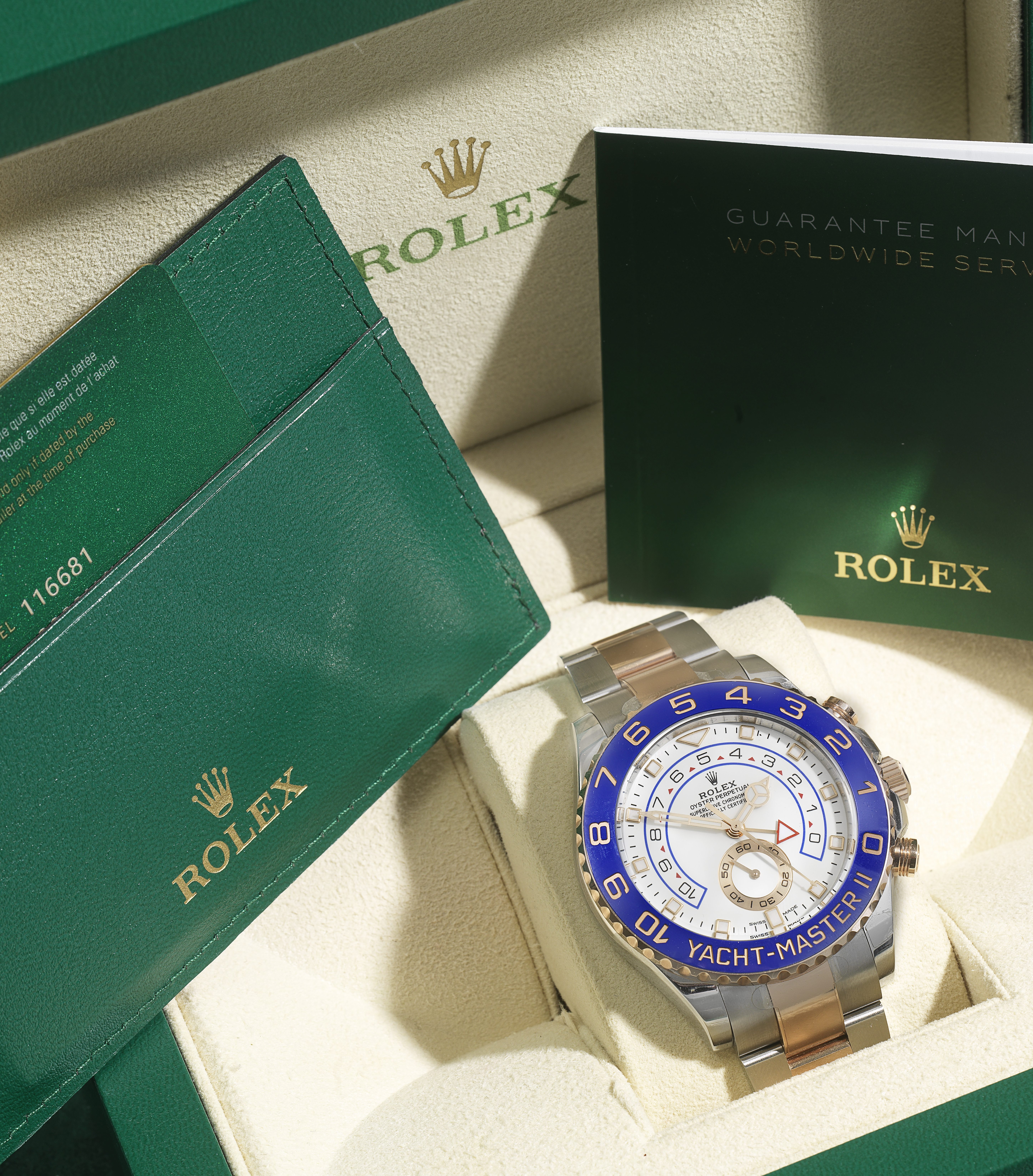 Rolex. A fine stainless steel and 18K rose gold automatic chronograph bracelet watch Yacht-Maste...