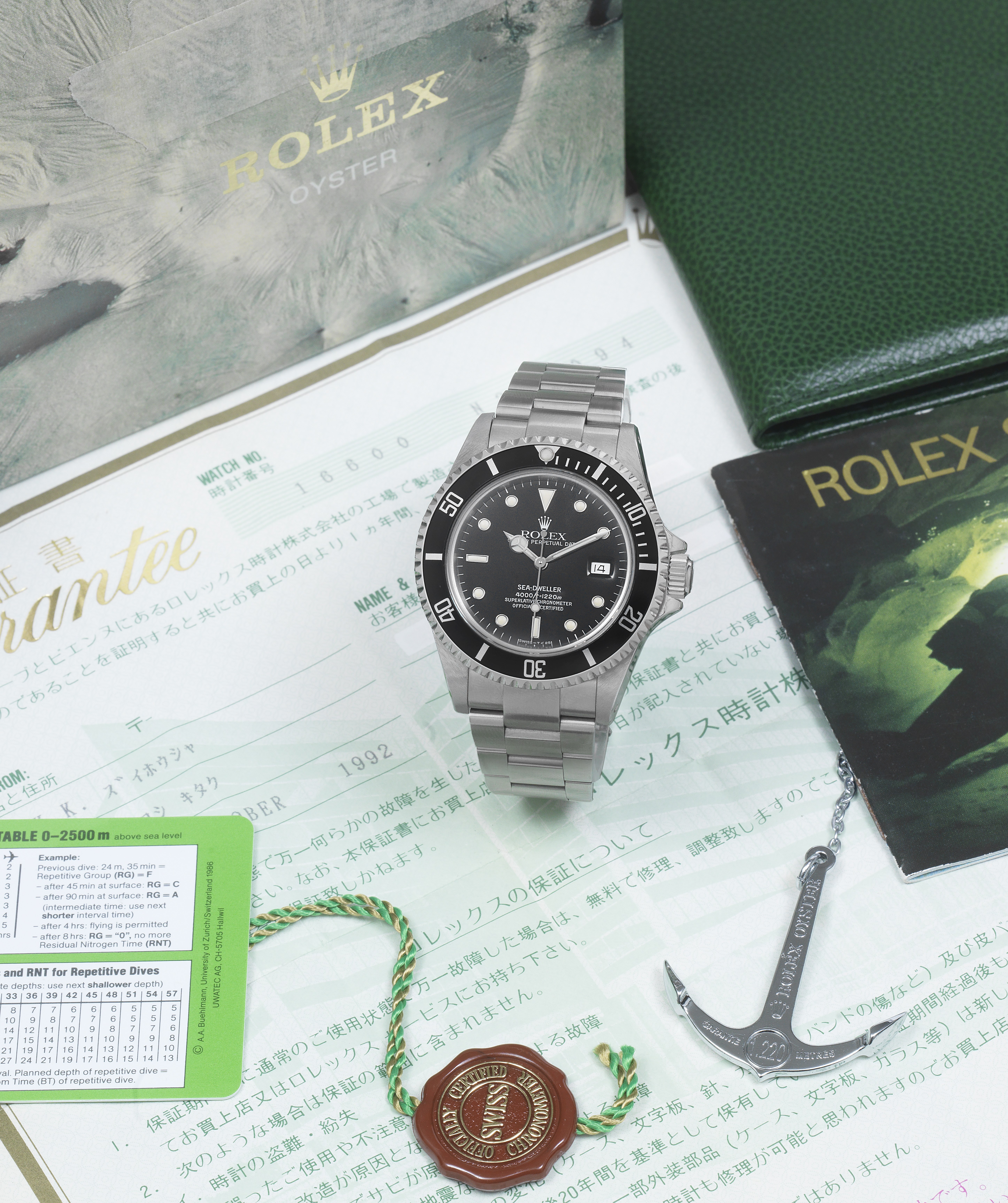 Rolex. A stainless steel automatic calendar bracelet watch Sea-Dweller, Ref: 16600, Purchased 19...