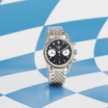 Heuer. A stainless steel manual wind chronograph bracelet watch Carrera 'Panda', Ref: 7753, Circ...