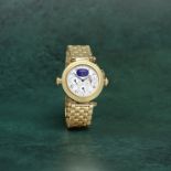 Cartier. A fine and rare 18K gold automatic minute repeating perpetual calendar bracelet watch wi...