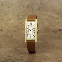 Cartier. A fine and rare Limited Edition 18K gold manual wind rectangular wristwatch Tank Cintre...
