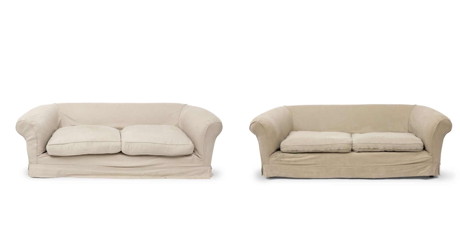 A large pair of upholstered 'Burnham' sofasDesigned by Sir Terence Conran, made by Benchmark Furn...
