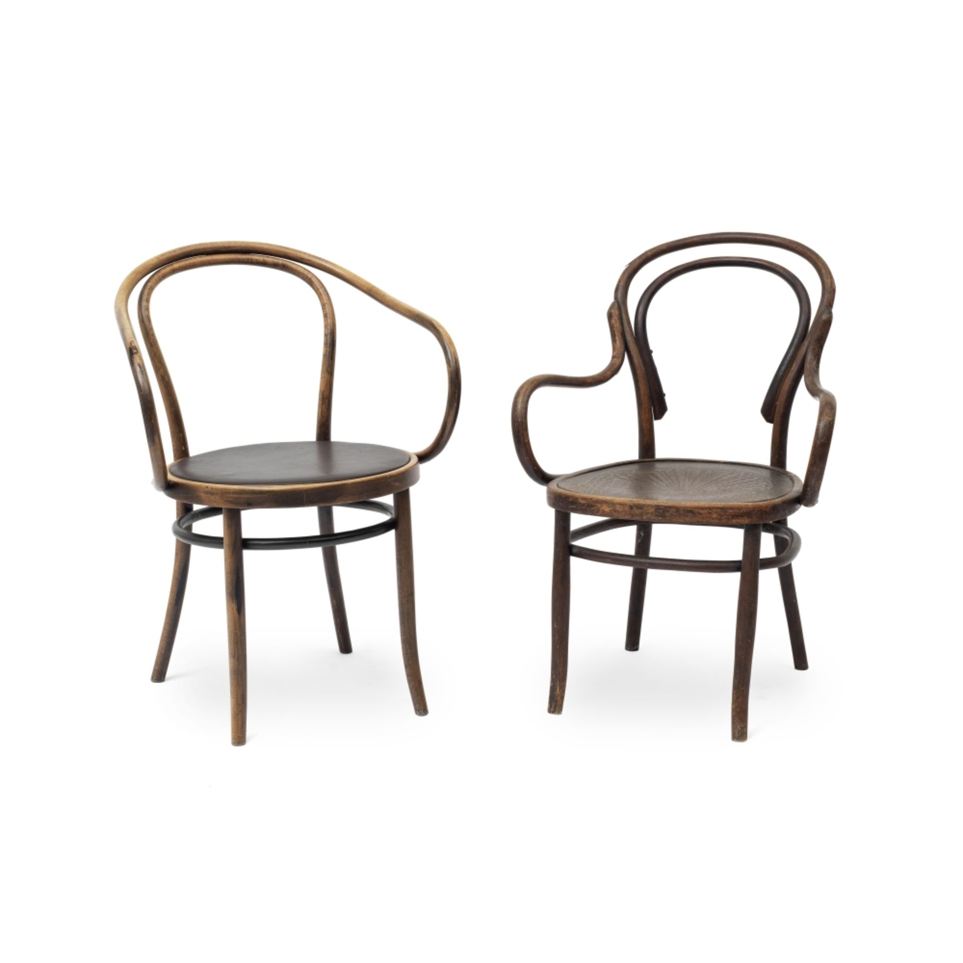A Thonet No.209 bentwood armchair for ZPM Radomsko, together with a bentwood armchair to the desi...