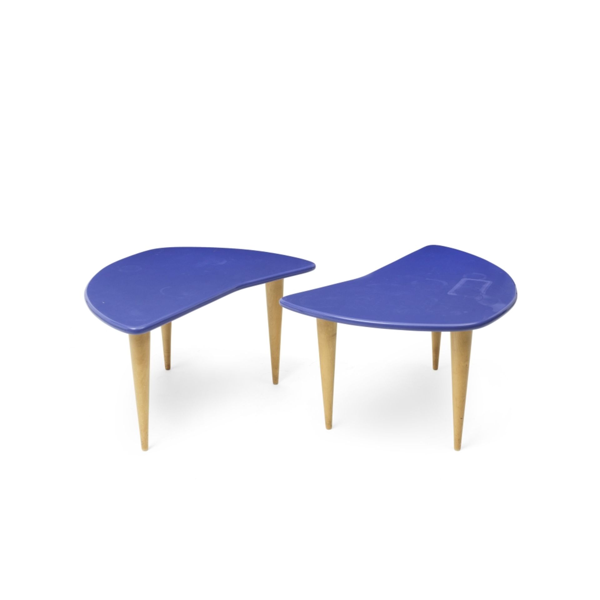 A pair of 'Byrrh' occasional tables Designed by Sir Terence Conran after a Byrrh ashtray (3)