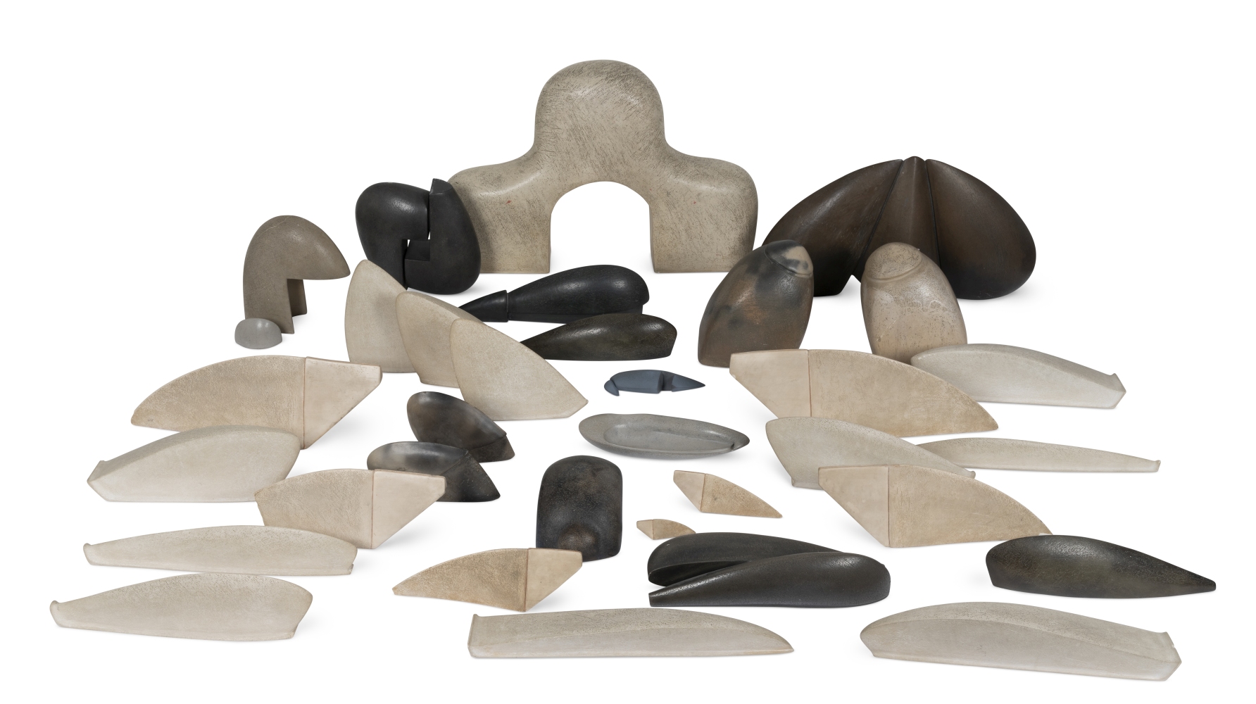 Contemporary School (20th century) A collection of plaster sculptural forms (17)