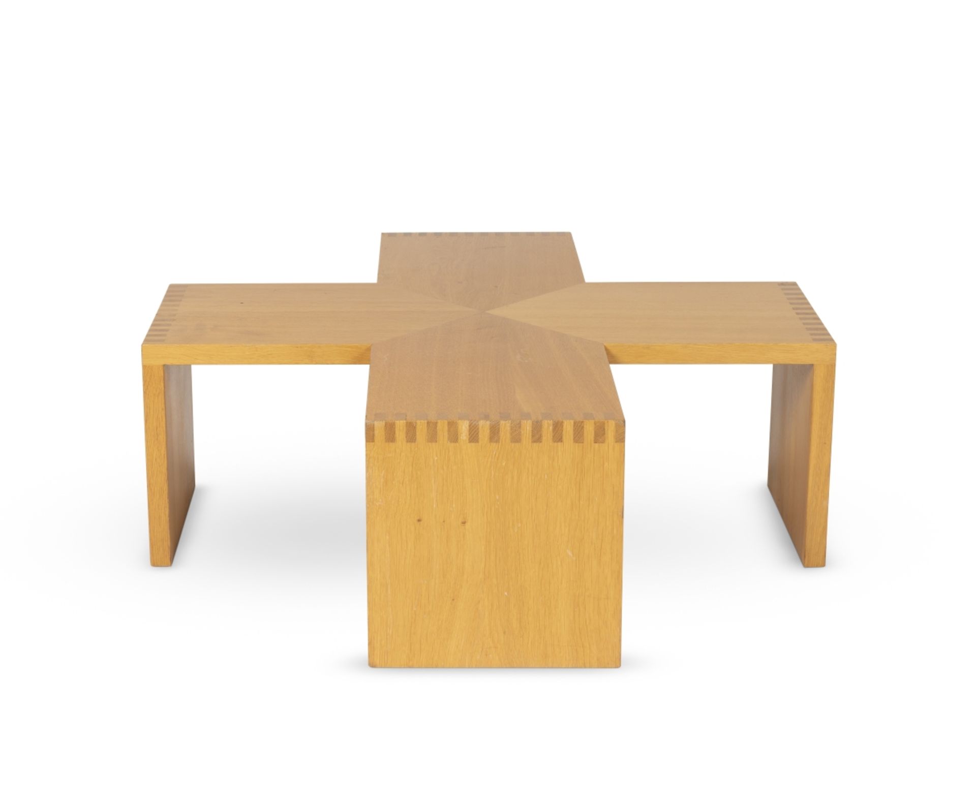 A 'Help' oak occasional tableA limited run designed by Sir Terence Conran, made by Benchmark Furn...