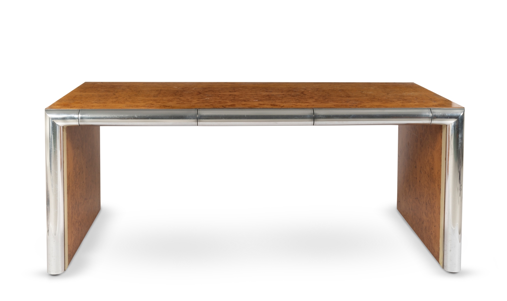 Sir Terence Conran's burr oak and nickel-plated desk from Butler's Wharf