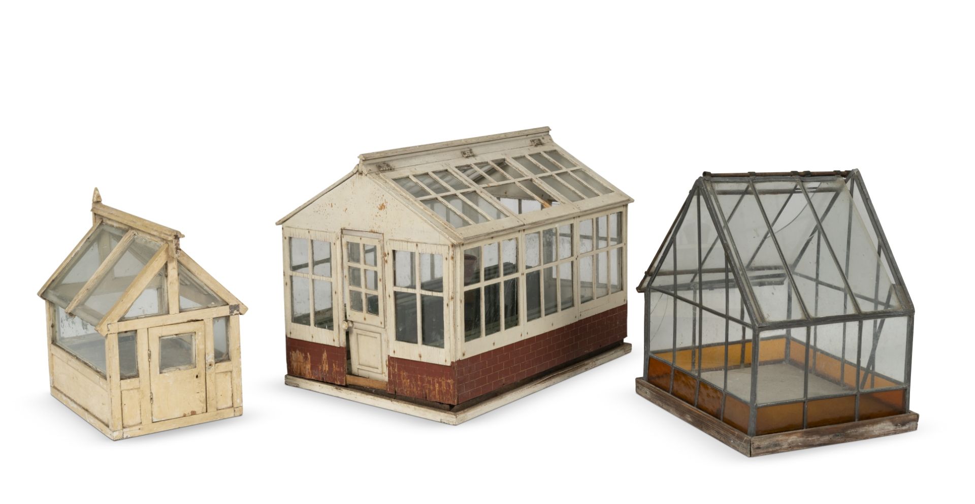 A collection of three model glasshouses Early 20th century and later (3)