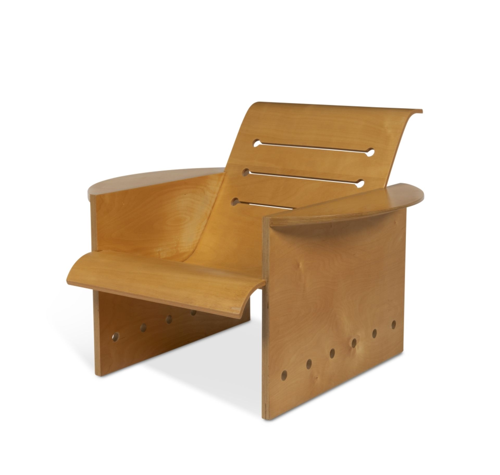 A birch plywood laminate 'Pliable Man's Chair'A limited edition design by Sir Terence Conran, mad...