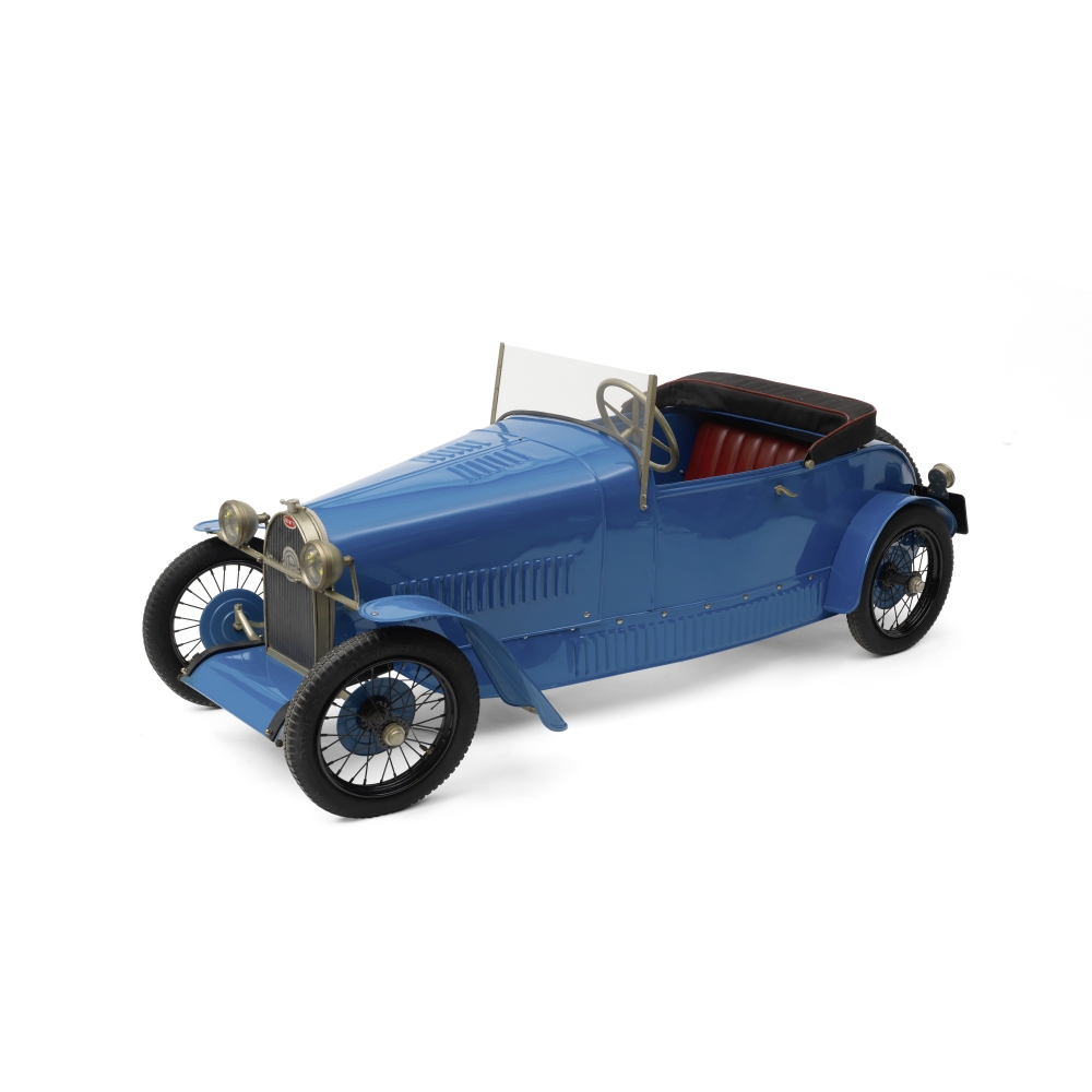 A two seat 'Bugatti Type 44' pedal car by Eureka, French, circa 1929 181cm long overall