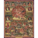 TANGKA REPR&#201;SENTANT CHINTAMANI HAYAGRIVA TIBET ORIENTAL, MONAST&#200;RE DE MINDROLLING, XIXE...