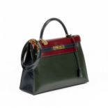 HERMES Paris Made In France. Kelly sellier 33, Box tricolore 1990
