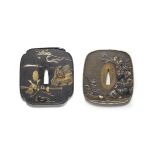 TWO TSUBA (HAND GUARDS) Edo period (1615-1868) to Meiji era (1868-1912), late 19th century, one d...