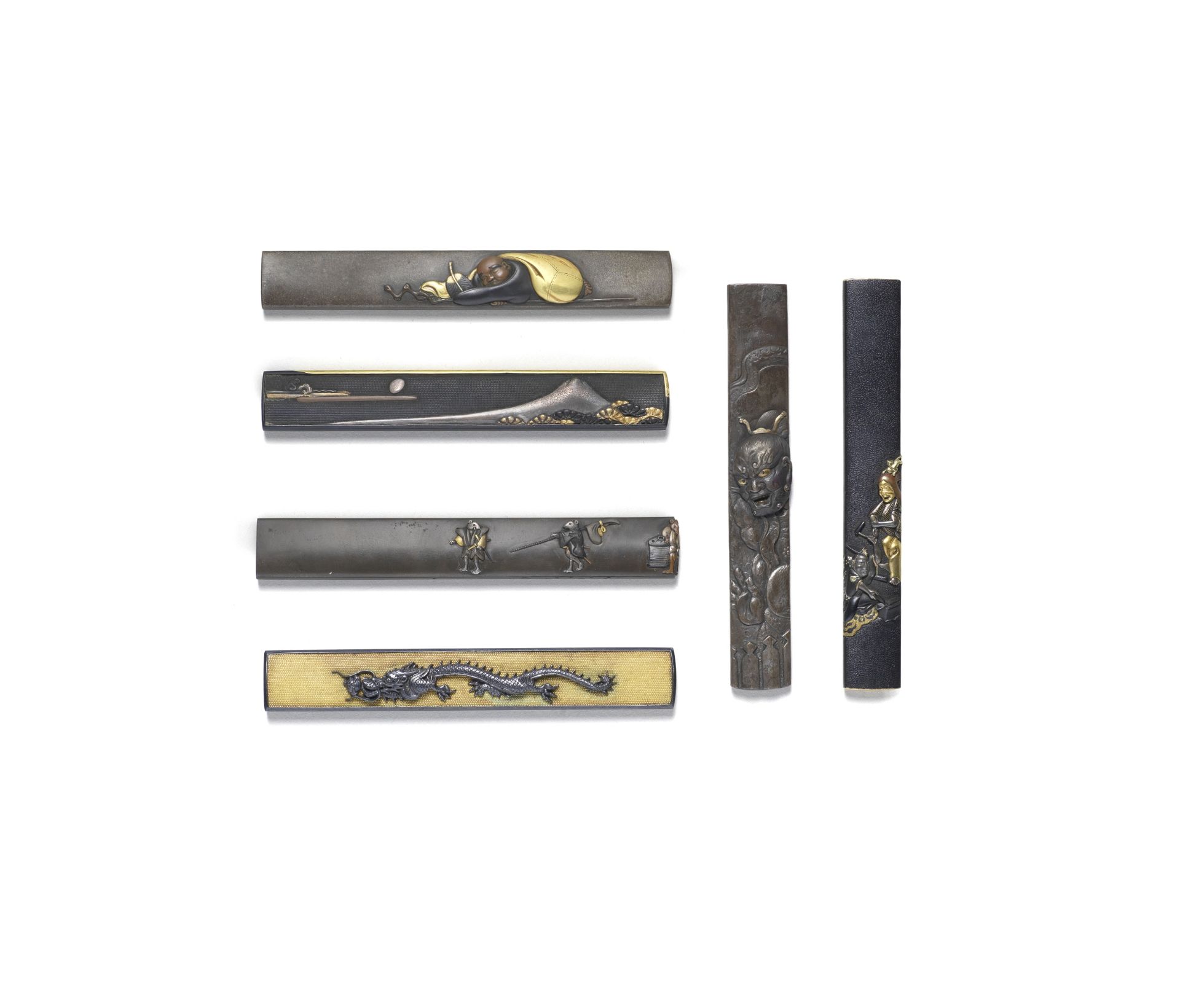 SIX KOZUKA (KNIFE HANDLES) Edo period (1615-1868), 18th to 19th century (13)