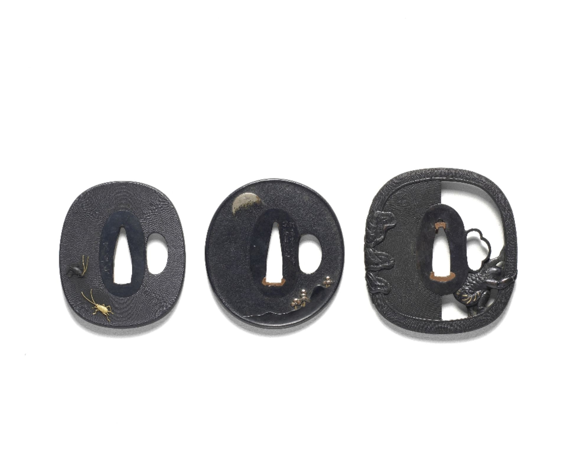 THREE SHAKUDO TSUBA (HAND GUARDS) Edo period (1615-1868), late 18th to 19th century (3) - Image 2 of 2