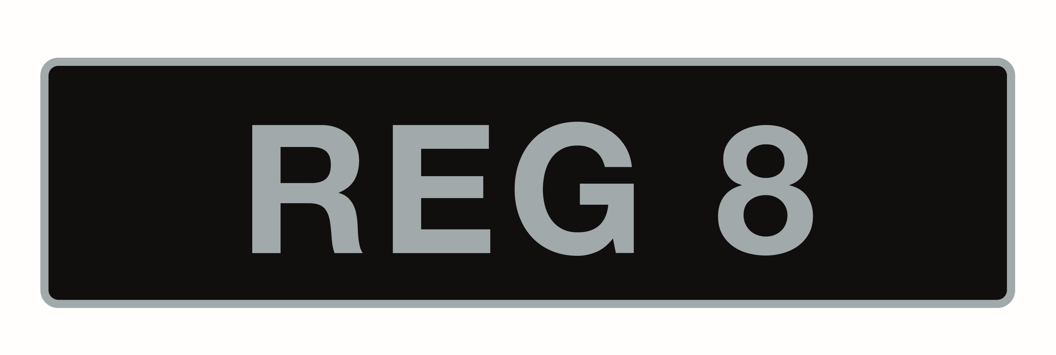 'REG 8', UK Vehicle Registration Number,