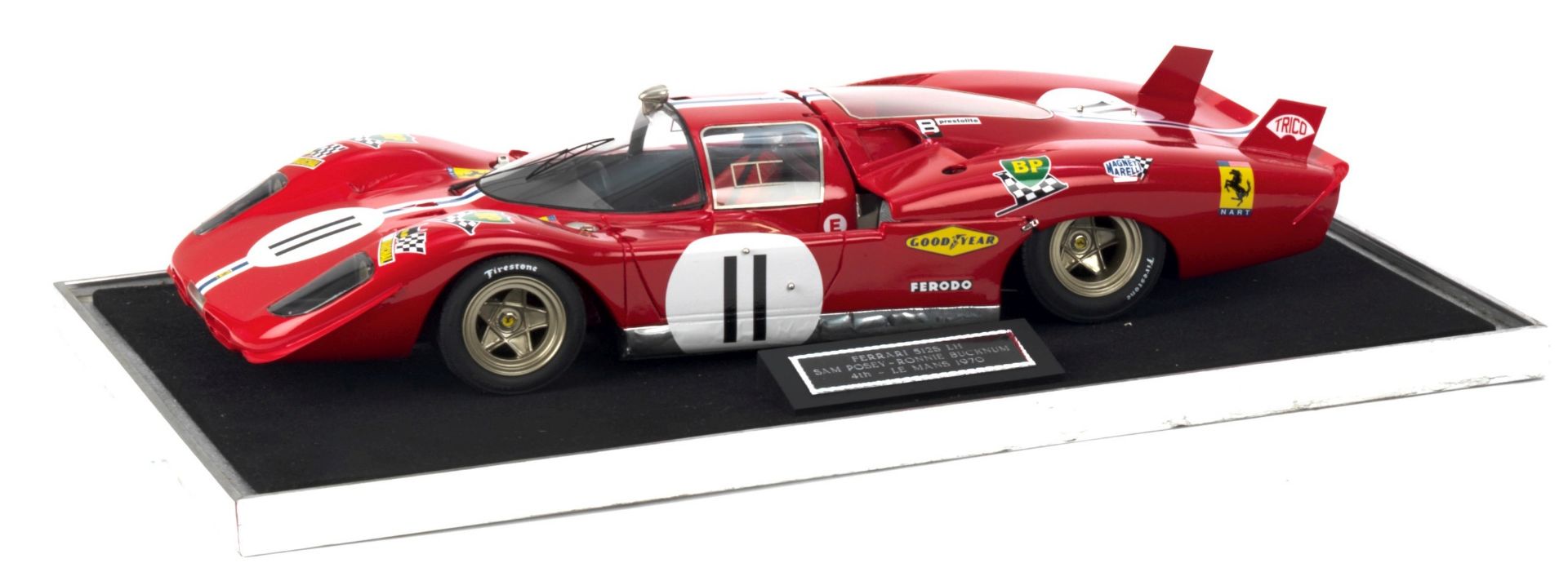 A 1:12 scale model of the 1970 Le Mans Ferrari 512S LH, by Midland Racing Models,