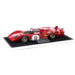 A 1:12 scale model of the 1970 Le Mans Ferrari 512S LH, by Midland Racing Models,