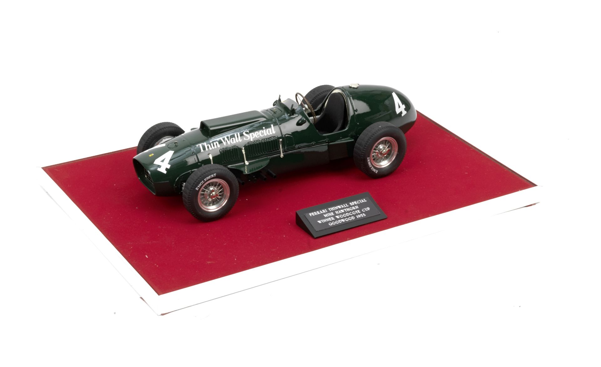 A 1:12 scale model of Mike Hawthorn's 1953 Goodwood winning Ferrari 'Thinwall Special', by Midlan...